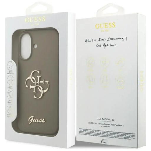 Guess Silicone Big 4G Script Case for iPhone 17 - Brown - Cell phone cases and covers<<<HurtelXML