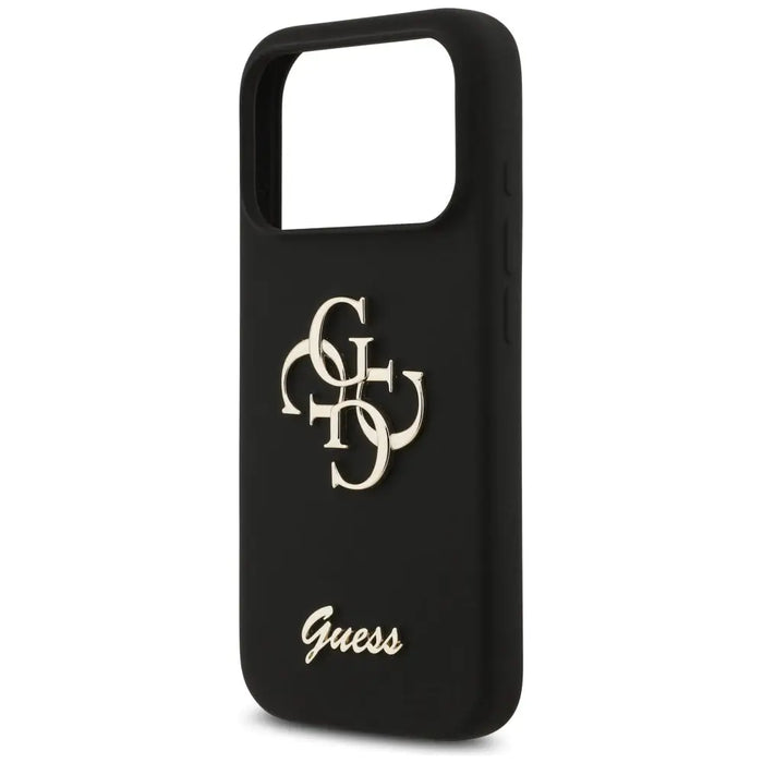 Guess Silicone Big 4G Script Case for iPhone 17 Pro - Black - Cell phone cases and covers<<<HurtelXML