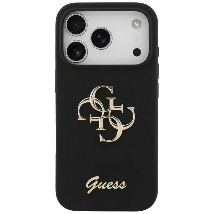 Guess Silicone Big 4G Script Case for iPhone 17 Pro - Black - Cell phone cases and covers<<<HurtelXML