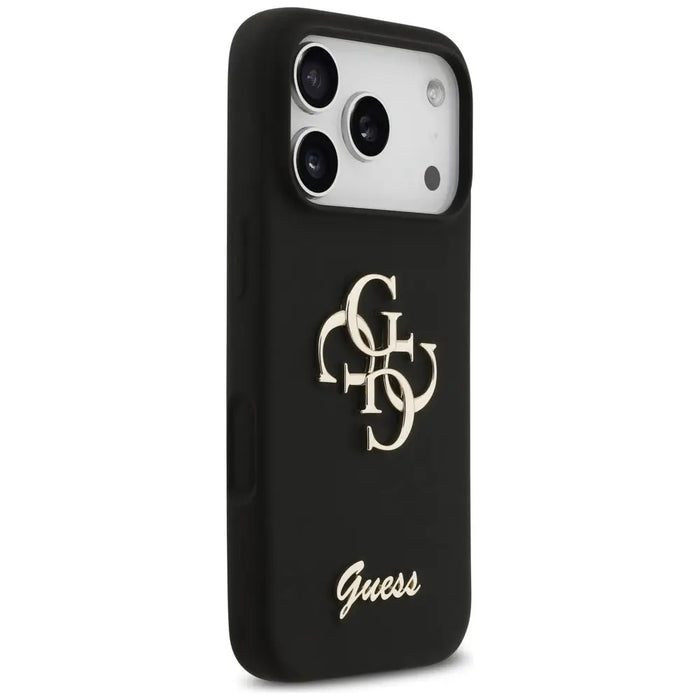 Guess Silicone Big 4G Script Case for iPhone 17 Pro - Black - Cell phone cases and covers<<<HurtelXML
