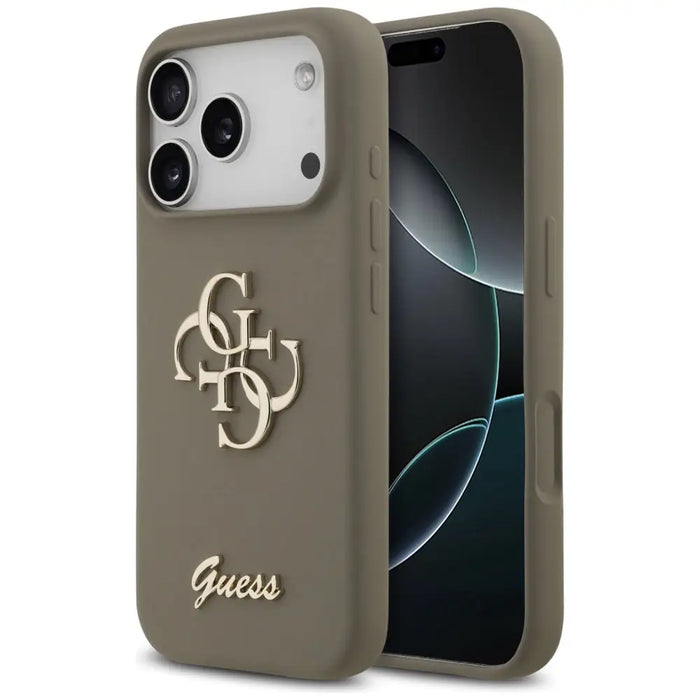 Guess Silicone Big 4G Script Case for iPhone 17 Pro - Brown - Cell phone cases and covers<<<HurtelXML