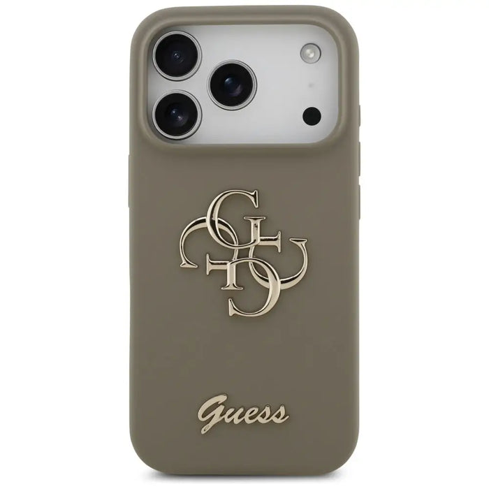 Guess Silicone Big 4G Script Case for iPhone 17 Pro Max - Brown - Cell phone cases and covers<<<HurtelXML