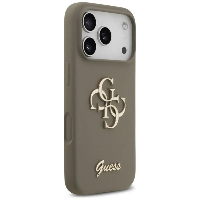 Guess Silicone Big 4G Script Case for iPhone 17 Pro Max - Brown - Cell phone cases and covers<<<HurtelXML