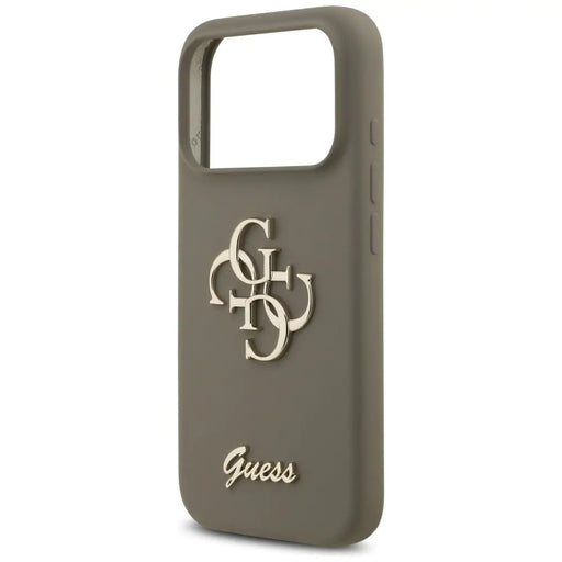 Guess Silicone Big 4G Script Case for iPhone 17 Pro Max - Brown - Cell phone cases and covers<<<HurtelXML