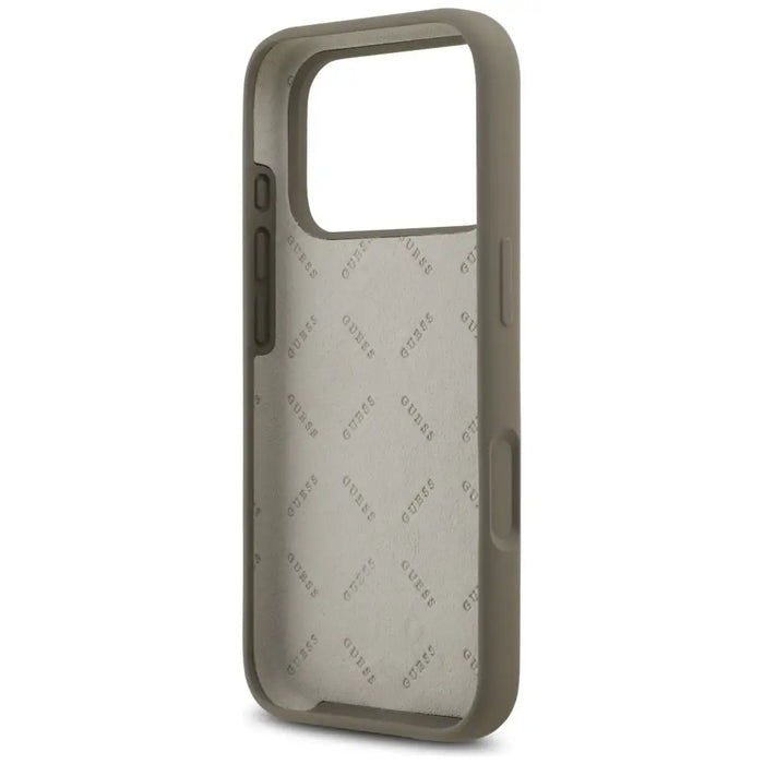 Guess Silicone Big 4G Script Case for iPhone 17 Pro Max - Brown - Cell phone cases and covers<<<HurtelXML