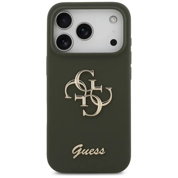 Guess Silicone Big 4G Script Case for iPhone 17 Pro Max - Green - Cell phone cases and covers<<<HurtelXML