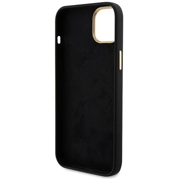 Guess Silicone Logo Strass 4G Case for iPhone 15 - Black - Cell phone cases and covers<<<HurtelXML