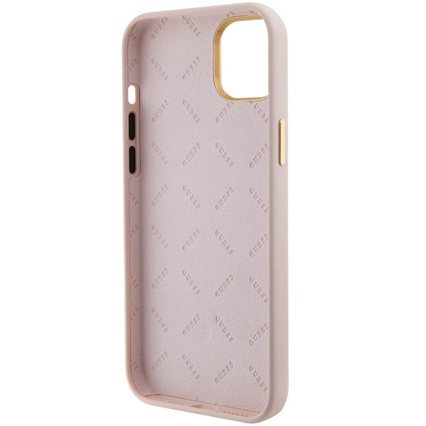 Guess Silicone Logo Strass 4G case for iPhone 15 - light pink - Cell phone cases and covers<<<HurtelXML