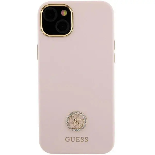 Guess Silicone Logo Strass 4G Case for iPhone 15 Plus / 14 Plus - Light Pink - Cell phone cases and covers<<<HurtelXML