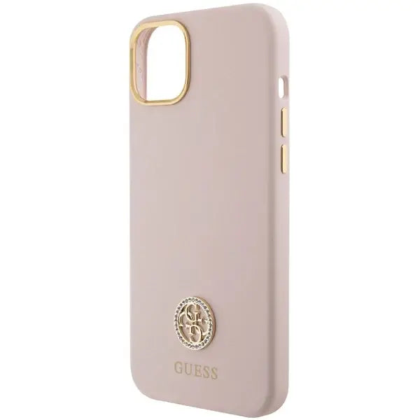 Guess Silicone Logo Strass 4G Case for iPhone 15 Plus / 14 Plus - Light Pink - Cell phone cases and covers<<<HurtelXML