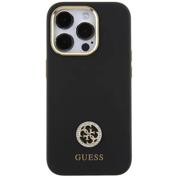 Guess Silicone Logo Strass 4G Case for iPhone 15 Pro - Black - Cell phone cases and covers<<<HurtelXML