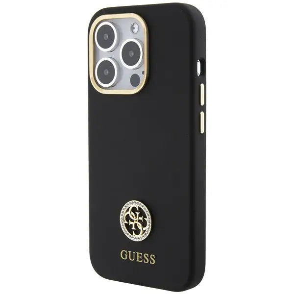 Guess Silicone Logo Strass 4G Case for iPhone 15 Pro - Black - Cell phone cases and covers<<<HurtelXML