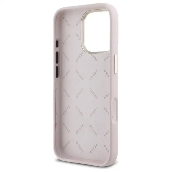 Guess Silicone Logo Strass 4G case for iPhone 16 Pro Max - light pink - Cell phone cases and covers<<<HurtelXML