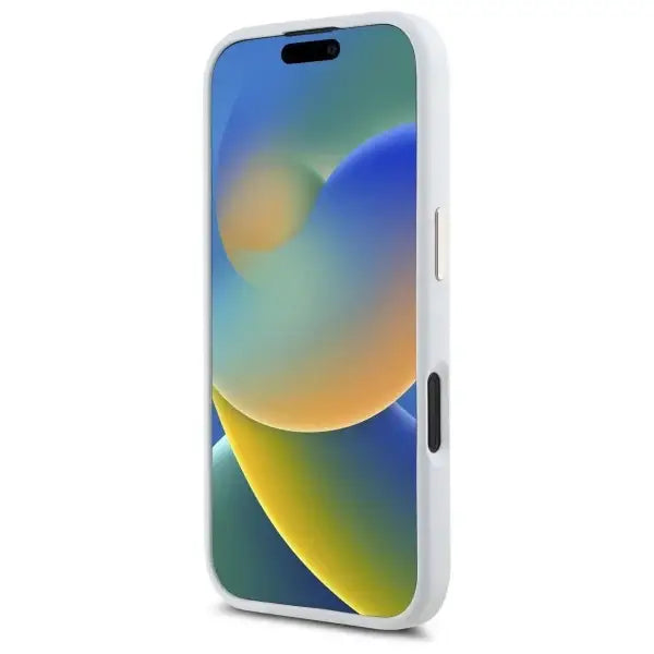 Guess Silicone Logo Strass 4G Case for iPhone 16 - White - Cell phone cases and covers<<<HurtelXML