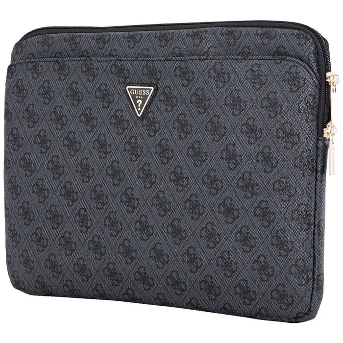 Guess Sleeve 4G Zipper Pocket Triangle Logo 14’’ Laptop Bag - Black - Laptop bags<<<HurtelXML