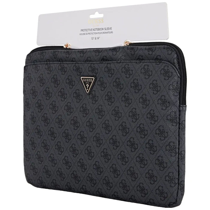 Guess Sleeve 4G Zipper Pocket Triangle Logo 14’’ Laptop Bag - Black - Laptop bags<<<HurtelXML