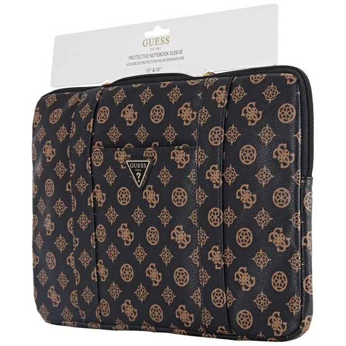Guess Sleeve Peony Pocket Triangle 14’’ Laptop Bag - Black - Laptop bags<<<HurtelXML
