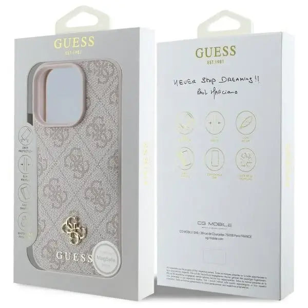 Guess Small Classic MagSafe case for iPhone 16 Pro - pink - Cell phone cases and covers<<<HurtelXML