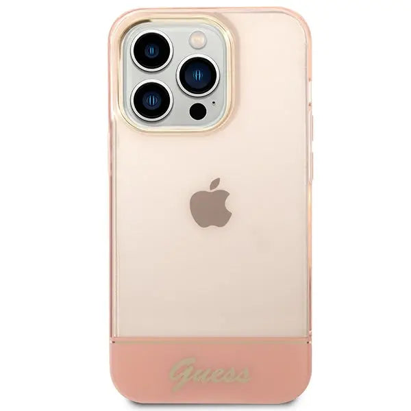 Guess Translucent iPhone 14 Pro Max 6.7’’ Case - Pink - Cell phone cases and covers<<<HurtelXML