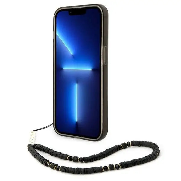 Guess Translucent Pearl Strap Case for iPhone 14 Pro - Black - Cell phone cases and covers<<<HurtelXML