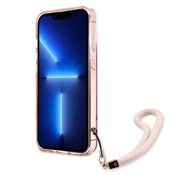Guess Translucent Strap Case for iPhone 13 Pro / 13 6.1’’ - Pink - Cell phone cases and covers<<<HurtelXML
