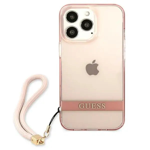 Guess Translucent Strap Case for iPhone 13 Pro / 13 6.1’’ - Pink - Cell phone cases and covers<<<HurtelXML