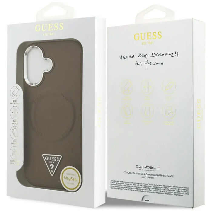 Guess Triangle Logo MagSafe case for iPhone 17 - brown - Cell phone cases and covers<<<HurtelXML