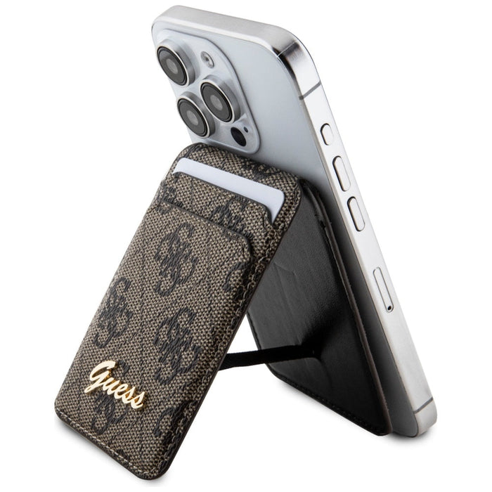 Guess Wallet Card Slot Stand GUWMSHG4SHW case - brown MagSafe 4G Classic Logo - Cell phone cases and covers<<<HurtelXML