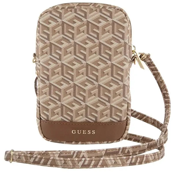Guess Zip GCube Bottom Stripe phone bag - brown - Others<<<HurtelXML