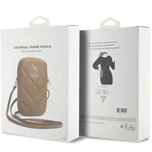 Guess Zip Quilted 4G bag - brown - Laptop bags<<<HurtelXML