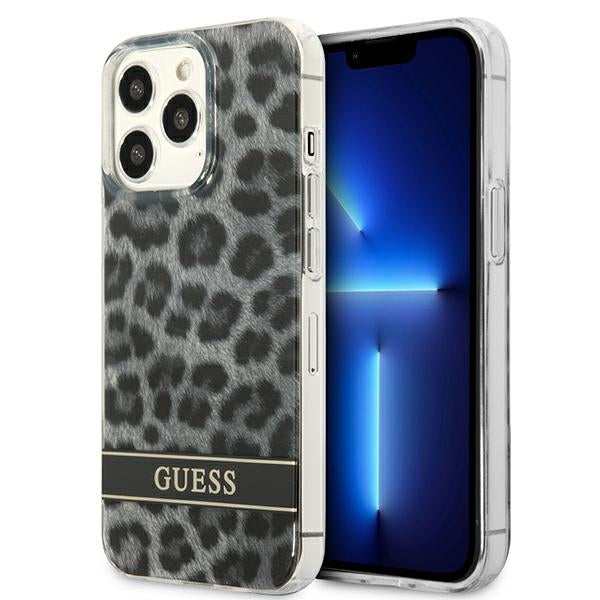 Guess GUHCP13LHSLEOK iPhone 13 Pro / 13 6.1&quot; grey/grey hardcase Leopard