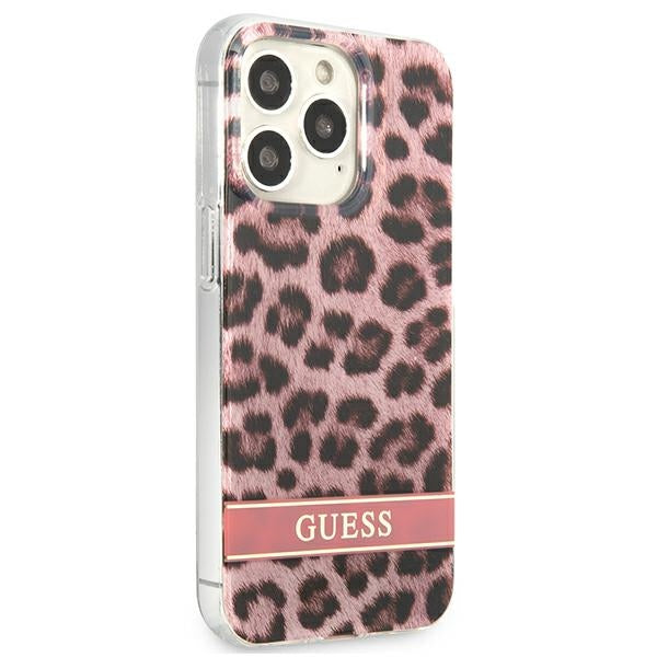 Guess GUHCP13LHSLEOP iPhone 13 Pro / 13 6.1&quot; pink/pink hardcase Leopard