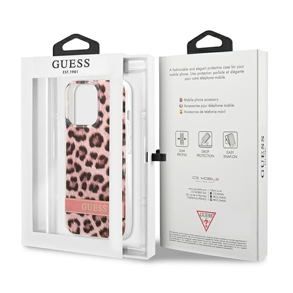 Guess GUHCP13LHSLEOP iPhone 13 Pro / 13 6.1&quot; pink/pink hardcase Leopard