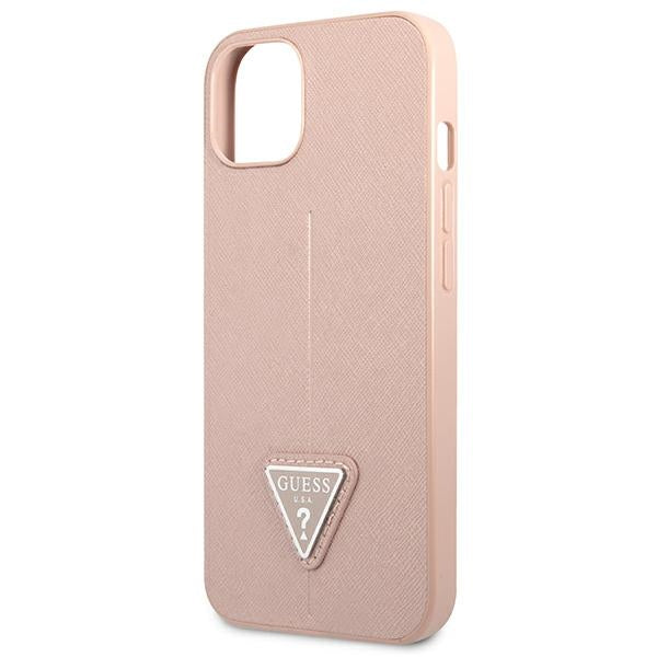 Guess GUHCP13SPSATLP iPhone 13 mini 5.4&quot; pink/pink hardcase SaffianoTriangle Logo