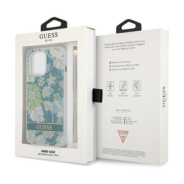 Guess GUHCP13XHFLSN iPhone 13 Pro Max 6.7" green/green hardcase Flower Strap