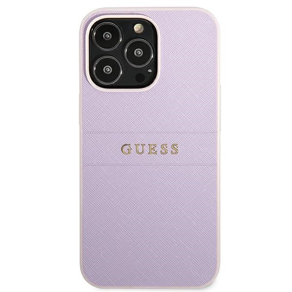 Guess Saffiano Stripe iPhone 13 Pro Max Case - Purple