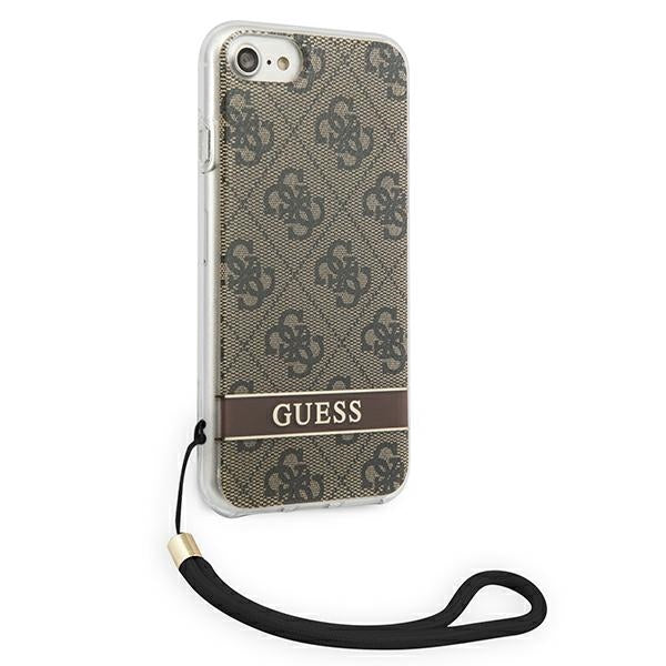 Guess GUOHCI8H4STW iPhone SE 2022 / SE 2020 / 7/ 8 brown/brown hardcase 4G Print Strap