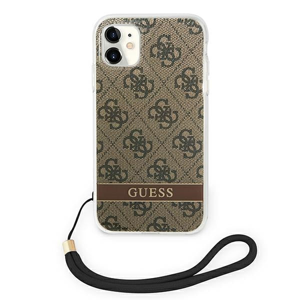 Guess GUOHCN61H4STW iPhone 11 brown/brown hardcase 4G Print Strap