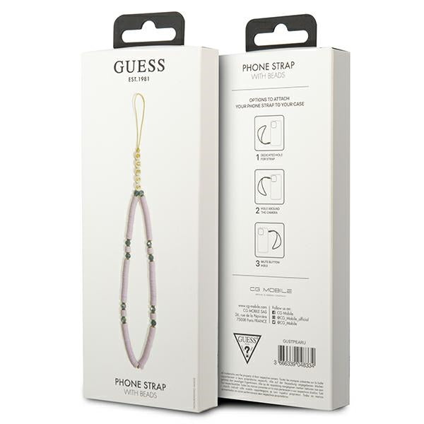 Guess pendant GUSTPEARU Phone Strap lilac/lilac Heishi Beads