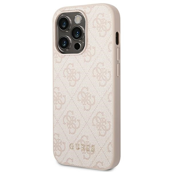 Guess 4G Metal Gold Logo Case for iPhone 14 Pro Max - Pink