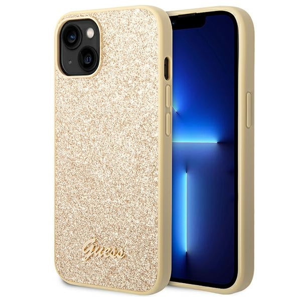 Guess GUHCP14SHGGSHD iPhone 14 6.1&quot; gold/gold hard case Glitter Script