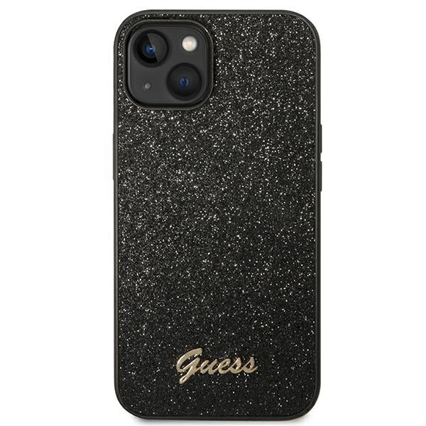 Guess Glitter Script Case for iPhone 14 Plus - Black