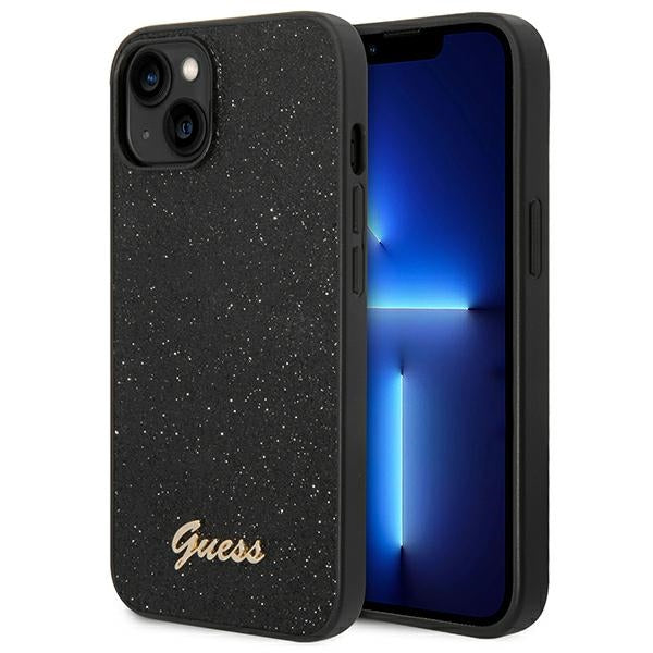 Guess Glitter Script Case for iPhone 14 Plus - Black