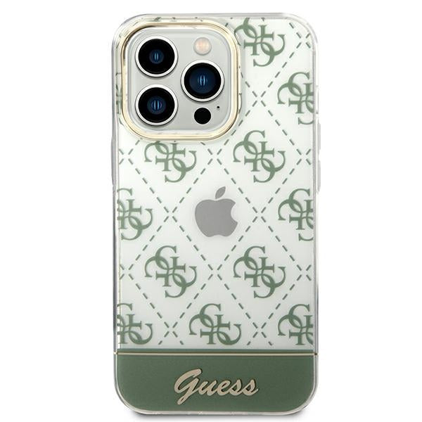 Guess 4G Pattern Script case for iPhone 14 Pro Max - khaki