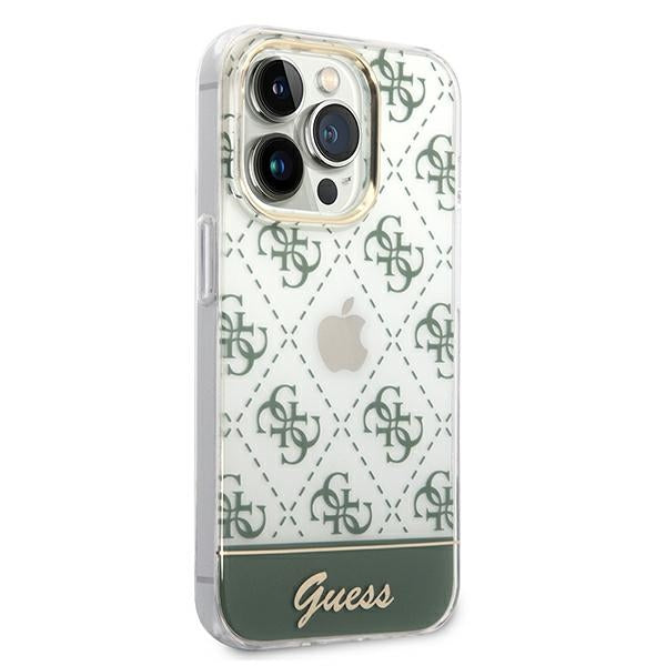 Guess 4G Pattern Script case for iPhone 14 Pro Max - khaki