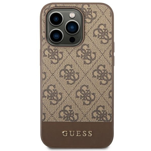 Guess GUHCP14LG4GLBR iPhone 14 Pro 6.1&quot; brown/brown hard case 4G Stripe Collection