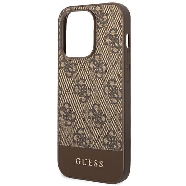 Guess GUHCP14XG4GLBR iPhone 14 Pro Max 6.7&quot; brown/brown hard case 4G Stripe Collection