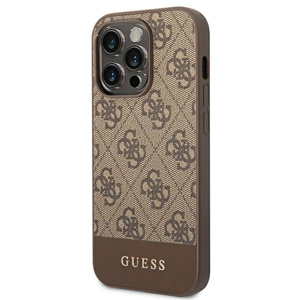 Guess GUHCP14XG4GLBR iPhone 14 Pro Max 6.7&quot; brown/brown hard case 4G Stripe Collection