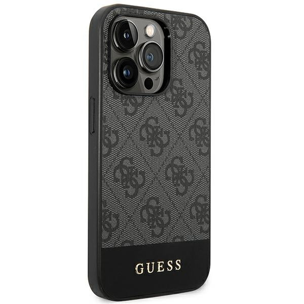 Guess GUHCP14XG4GLGR iPhone 14 Pro Max 6.7&quot; grey/grey hard case 4G Stripe Collection