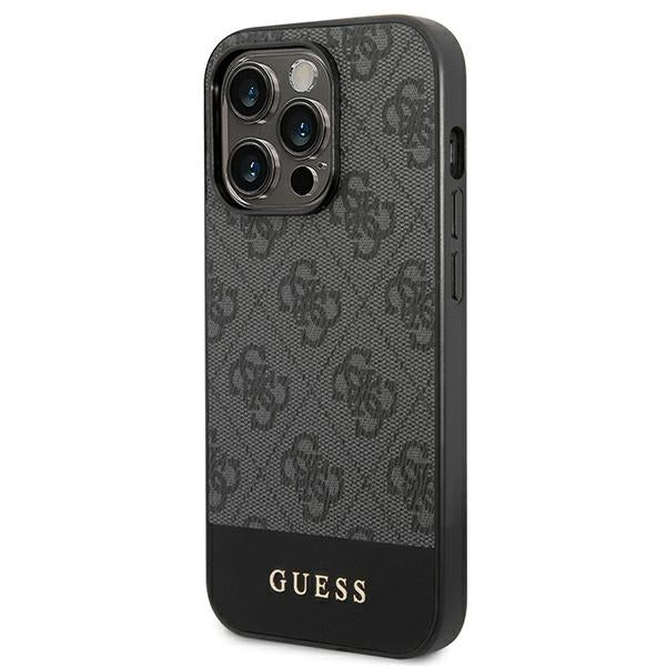 Guess GUHCP14XG4GLGR iPhone 14 Pro Max 6.7&quot; grey/grey hard case 4G Stripe Collection